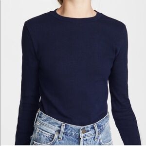 AGOLDE Long Sleeve Rib Tee Navy